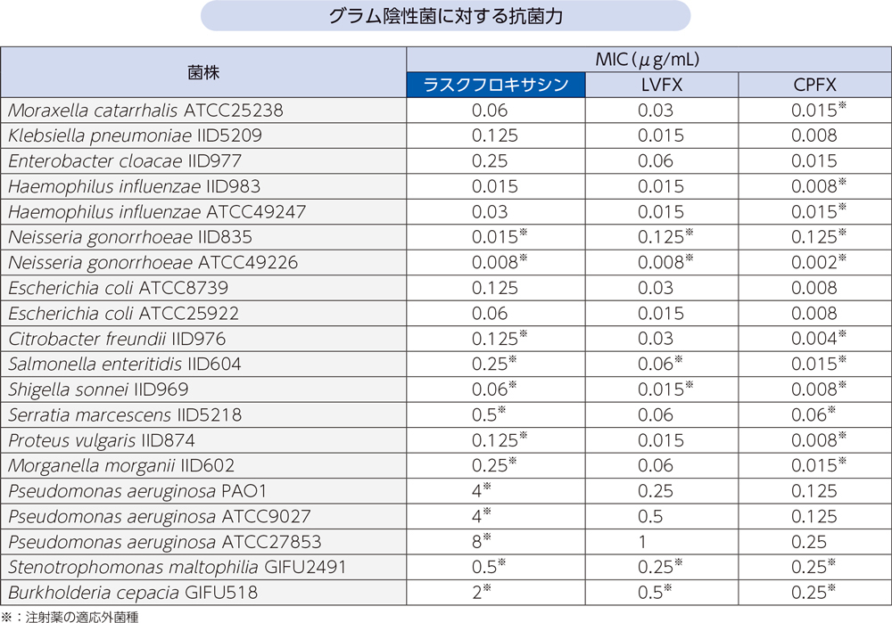 グラム陰性菌に対する抗菌力